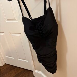 Elegant Black Ruched swimsuit